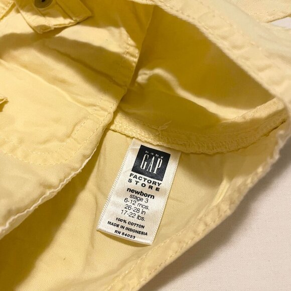 Vintage Baby Gap Overalls 6 - 12 Months Palm Tree Embroidered Yellow - Picture 6 of 14